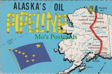 Maps Postcard - Map of Alaska's Oil Pipeline, America SW12218