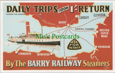 Shipping Postcard - Barry Railway Steamers Daily Trips SW12756