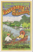 Load image into Gallery viewer, Advertising Postcard - Riverside Excursions, London &amp; South Western Railway  SW12760
