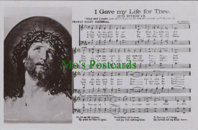 Music Postcard - Hymn, Frances Ridley Havergal. I Gave My Life For Thee  SW12970