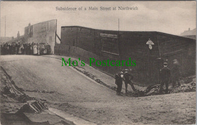 Cheshire Postcard - Subsidence of a Main Street at Northwich  SW13319