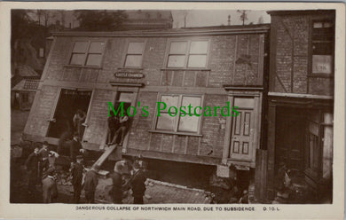 Cheshire Postcard - Dangerous Collapse of Northwich Main Road SW13320