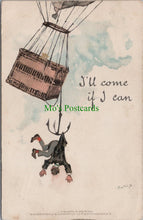 Load image into Gallery viewer, Comic Postcard - Man Hanging From a Balloon   SW13373

