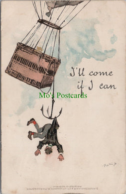 Comic Postcard - Man Hanging From a Balloon   SW13373