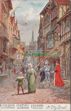 London Postcard - Fifteenth Century London, A City Street   SW13377