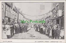 Load image into Gallery viewer, Warwickshire Postcard - An Alcester Street, Coronation Day  SW13450
