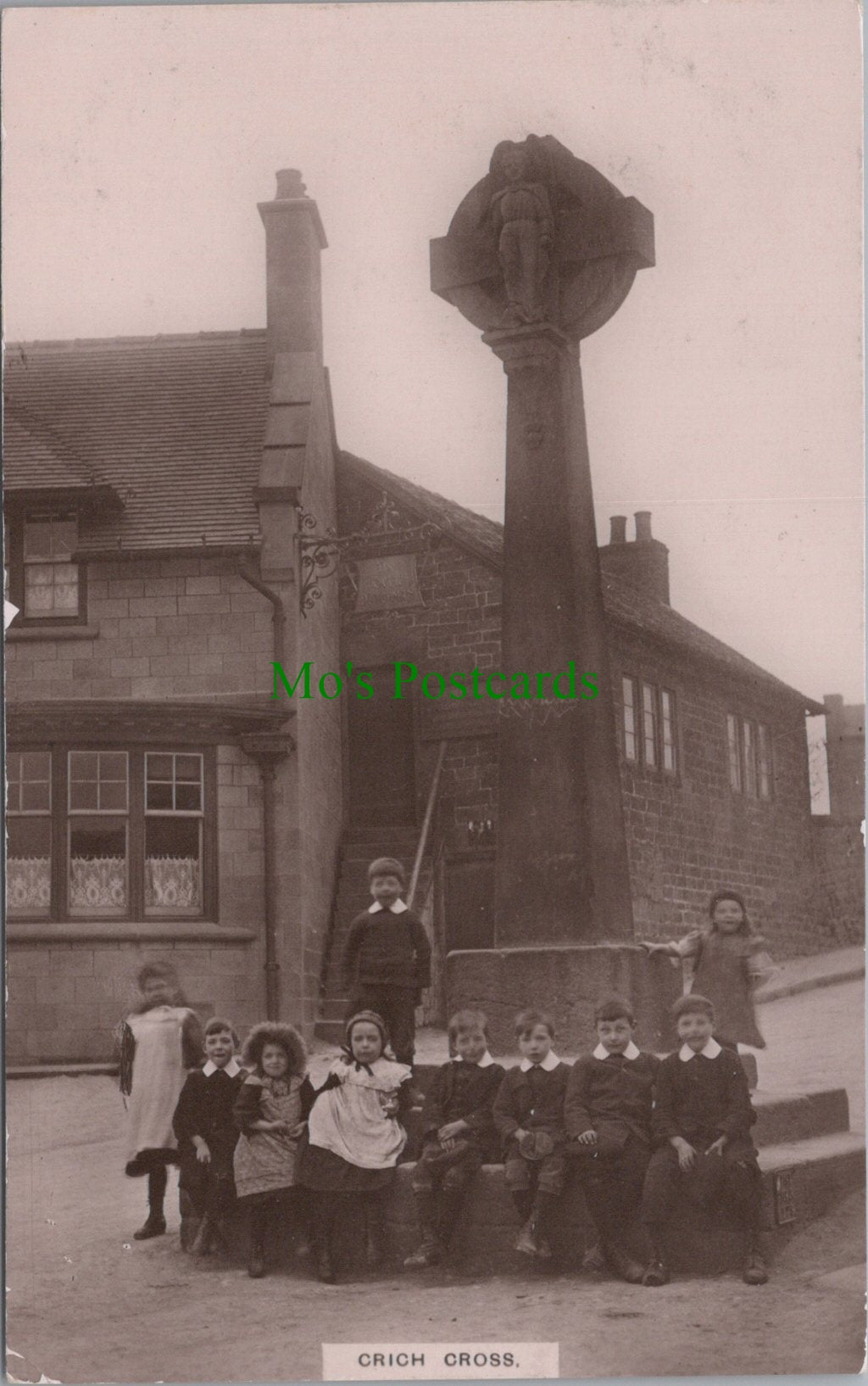 Derbyshire Postcard - Children at Crich Cross   SW13486
