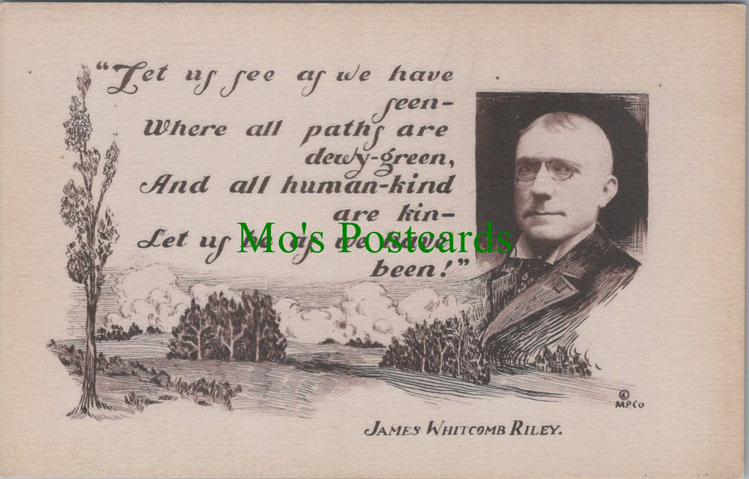 Literature Postcard - American Author James Whitcomb Riley  SW12633
