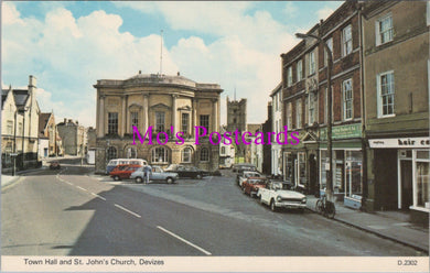 Wiltshire Postcard - Devizes Town Hall and St John's Church  SW15360