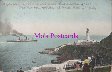 Isle of Man Postcard - Douglas Head Lighthouse and Port Skillion SW15297