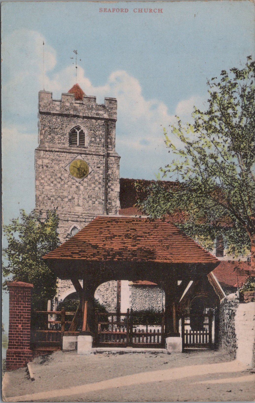 Sussex Postcard - Seaford Church   SW16089