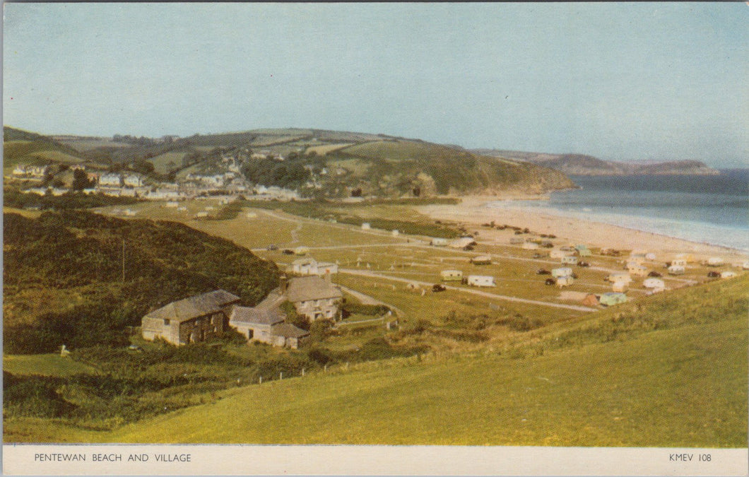 Cornwall Postcard - Pentewan Beach and Village SW160