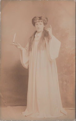 Fashion Postcard - Lady Wearing a Night Dress and Holding a Candle SW16138