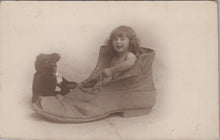 Load image into Gallery viewer, Children Postcard - Young Child Sat inside a Boot  SW16140
