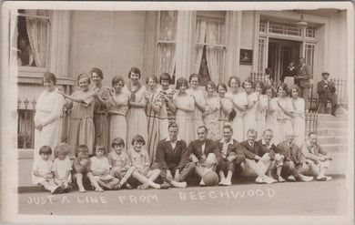 Ancestors Postcard - Just a Line From Beechwood Boarding House  SW16141