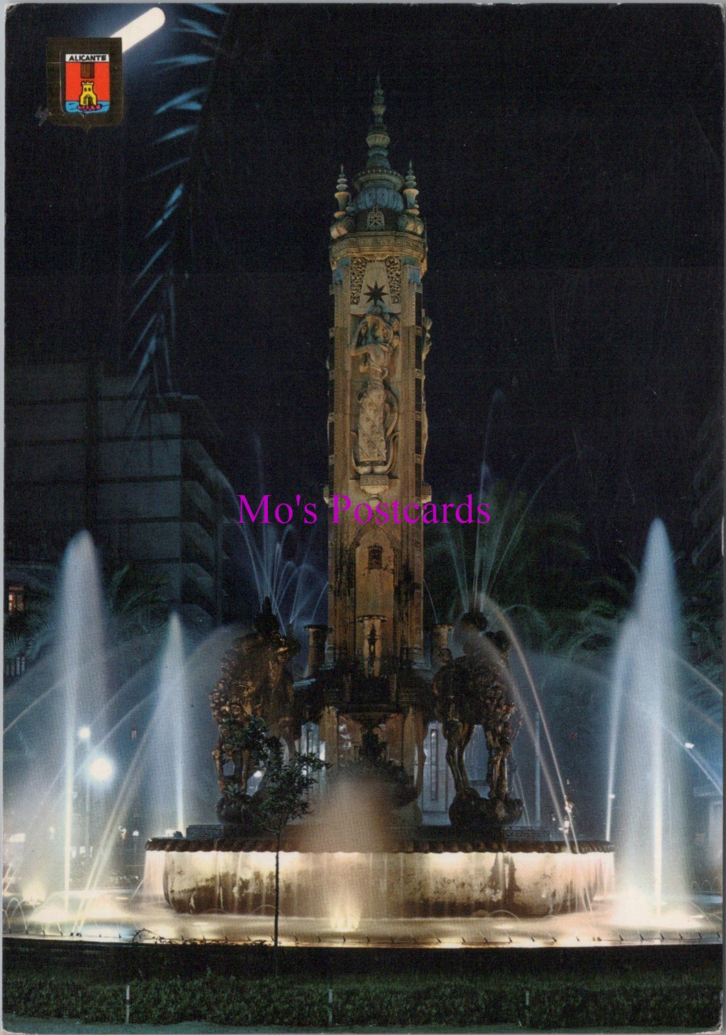 Spain Postcard - Alicante, Los Luceros Square, Nocturnal View  SW15227