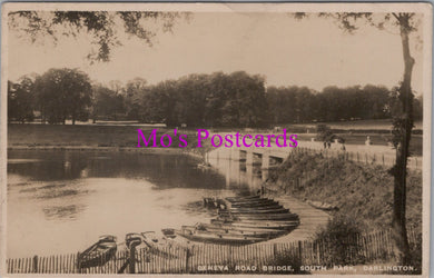 Co Durham Postcard - Geneva Road Bridge, South Park, Darlington  SW17568