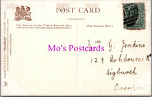 Load image into Gallery viewer, Vintage postcard with a stamp and handwritten address, labeled &#39;Mo&#39;s Postcards&#39;.
