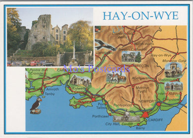 Map Postcard - Hay-On-Wye, Powys  SW14155