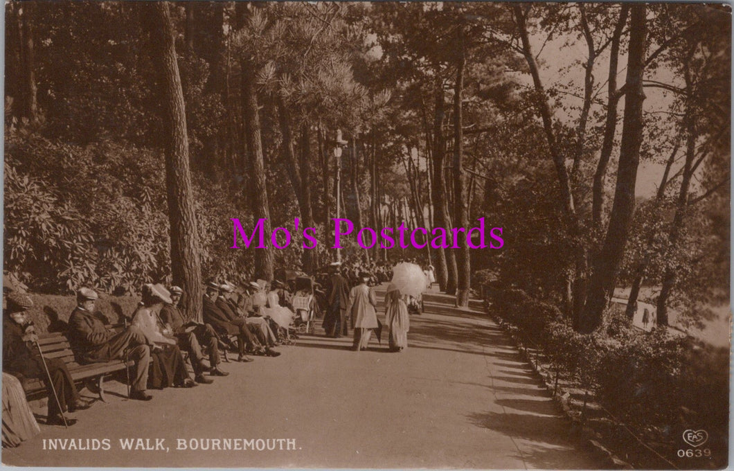 Dorset Postcard - Invalids Walk, Bournemouth  SW15615