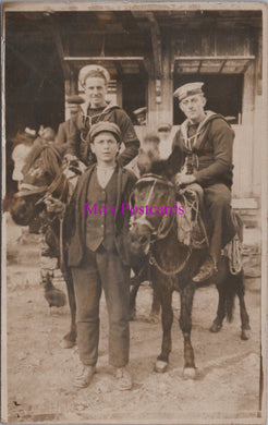 Ancestors Postcard - Two Sailors Riding Ponies  SW15620