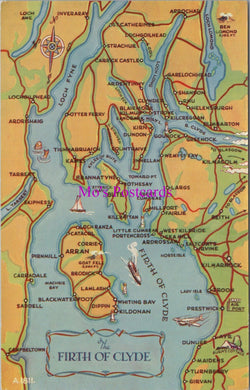 Maps Postcard - Map Showing The Firth of Clyde   SW15635