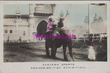 Load image into Gallery viewer, Franco-British Exhibition Postcard - Eastern Sports, Elephant Ride  HM434
