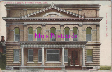 America Postcard - Masonic Temple, Stevens Point, Wisconsin   HM443