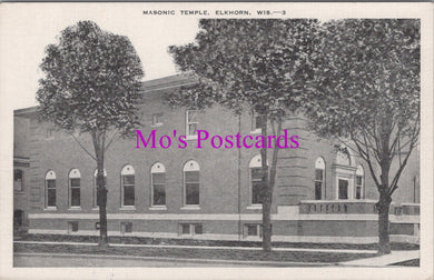 America Postcard - Masonic Temple, Elkhorn, Wisconsin   HM444