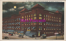 Load image into Gallery viewer, America Postcard - Masonic Temple and Olean House By Night, New York  HM446
