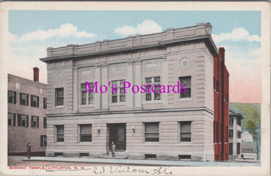 America Postcard - Masonic Temple, Littleton, New Hampshire  HM453