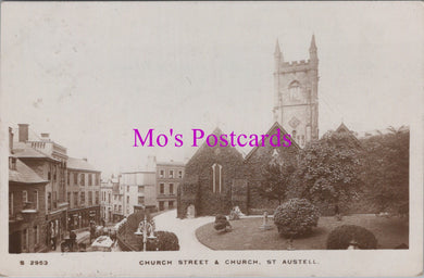 Cornwall Postcard - Church Street & Church, St Austell   HM492