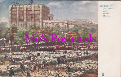 Norfolk Postcard - Norwich Castle and Cattle Market  HM389