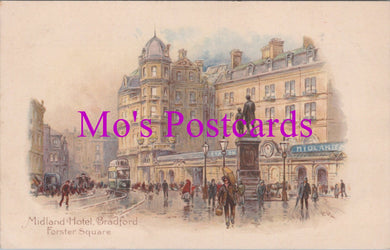 Yorkshire Postcard - Bradford, Forster Square, Midland Hotel  SW15379