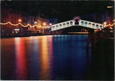 Italy Postcard - Venice, Rialto Bridge By Night  SW15654