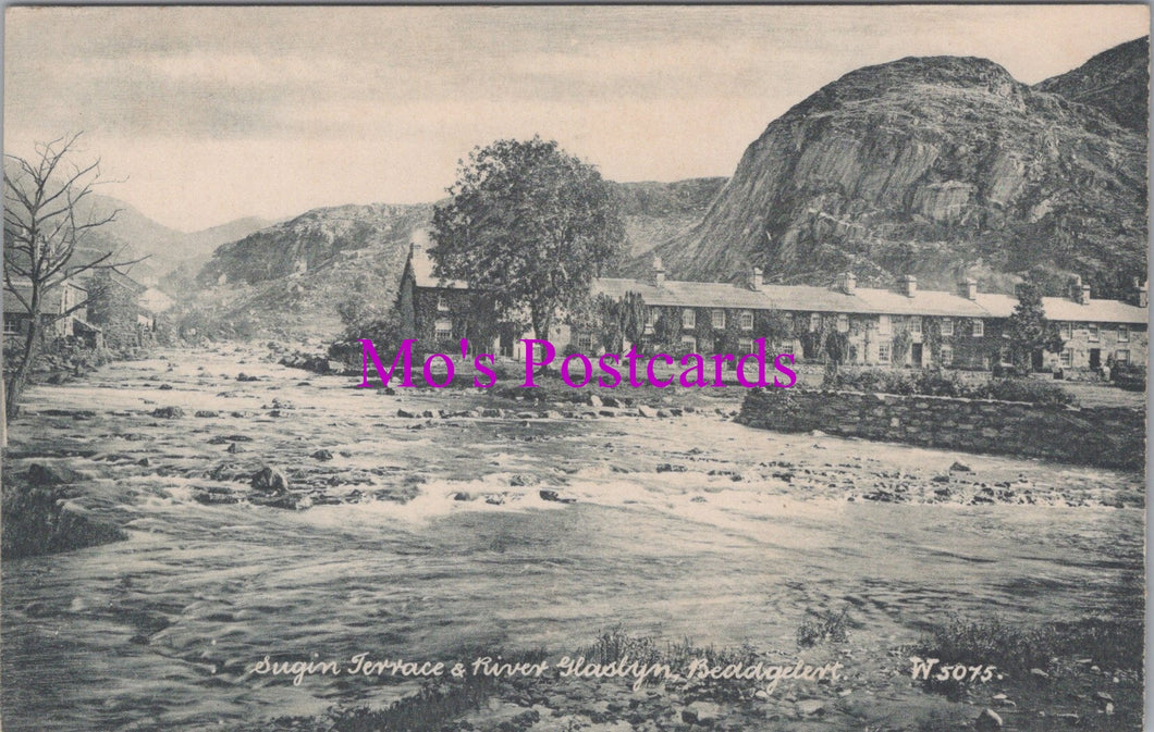 Wales Postcard - Beddgelert, Sugin Terrace and River  Glaslyn SW16322