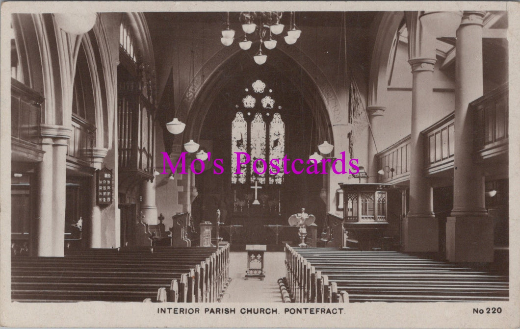 Yorkshire Postcard - Pontefract Parish Church Interior   SW16799