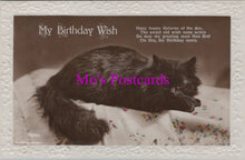 Load image into Gallery viewer, Greetings Postcard - My Birthday Wish, Black Cat  SW16801
