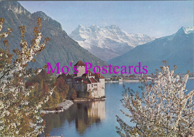 Switzerland Postcard - Castle of Chillon and Dents-Du-Midi SW15274