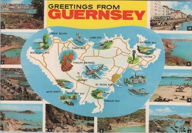 Maps Postcard - Greetings From Guernsey  SW15717