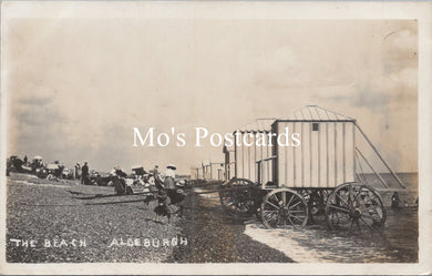 Suffolk Postcard - Bathing Machines, The Beach, Aldeburgh  SW15685