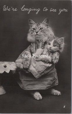 Animals Postcard - Cats, Kittens, We're Longing To See You  SW15739