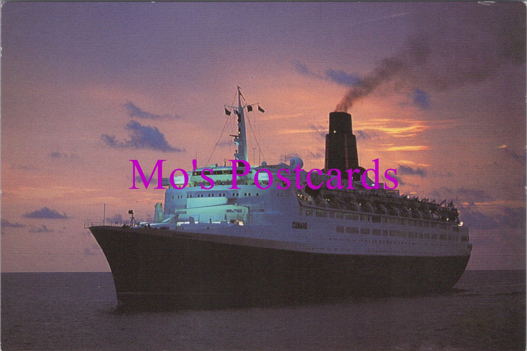 Shipping Postcard - Cunard Queen Elizabeth 2 Cruise Liner  SW15480