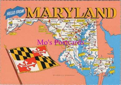 Maps Postcard - Map of Maryland  SW14339