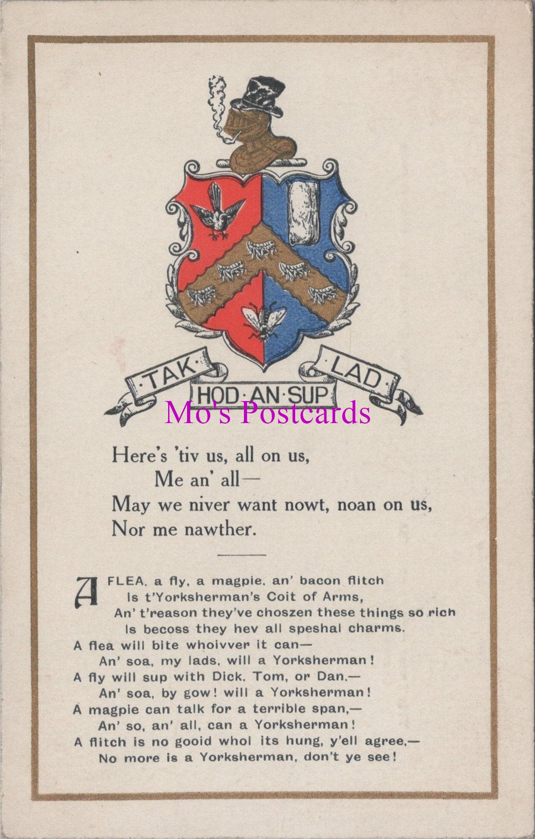 Literature Postcard - Poetry, Tak Lad Hod An Sup Verse   DZ139