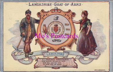 Lancashire Postcard - Lancashire Coat of Arms  DZ140