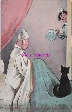 Comic Postcard - Bed / Black Cat / Bad Luck / Writ  DZ145