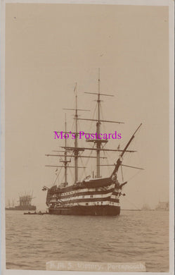 Royal Navy Postcard - H.M.S.Victory in Portsmouth Harbour  DZ154