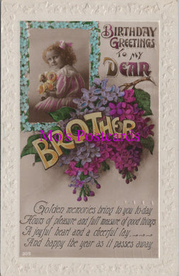 Greetings Postcard - Birthday Greetings To My Dear Brother  HM63