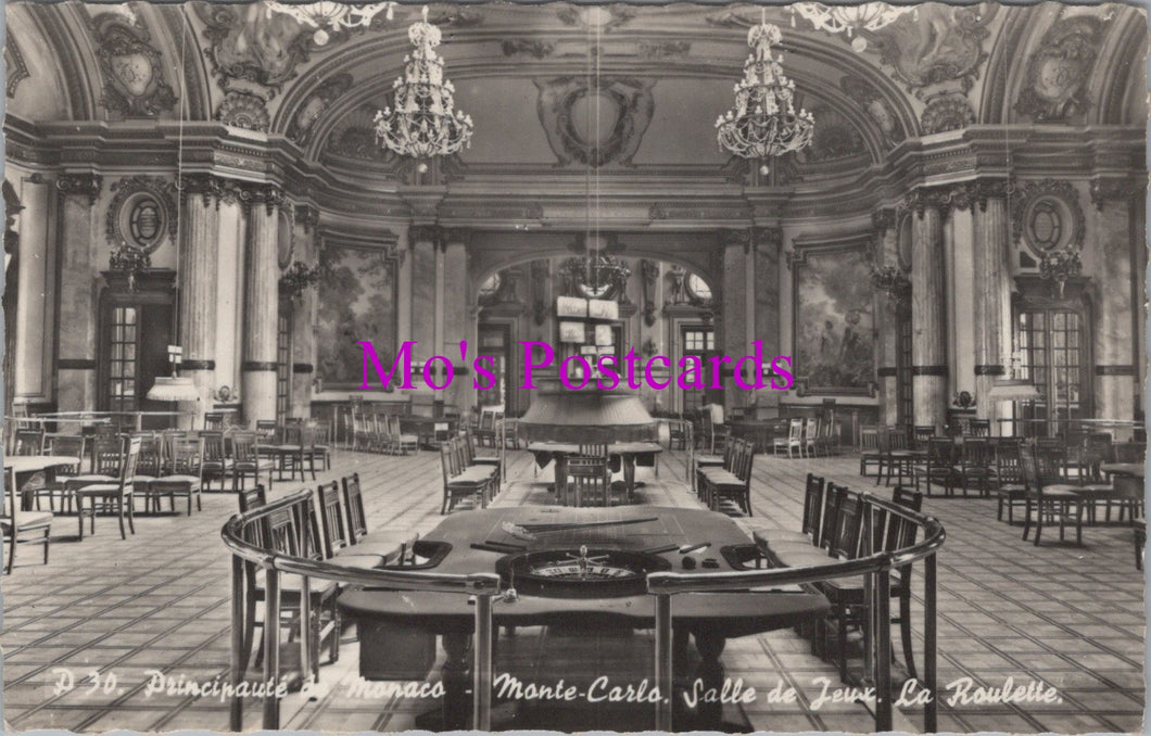 Monaco Postcard - Monte Carlo, Salle De Jeux, La Roulette  SW14455